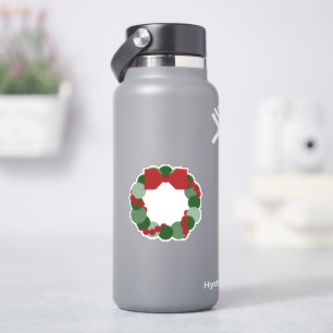 Pegatina Wreath de Navidades geométricos modernos