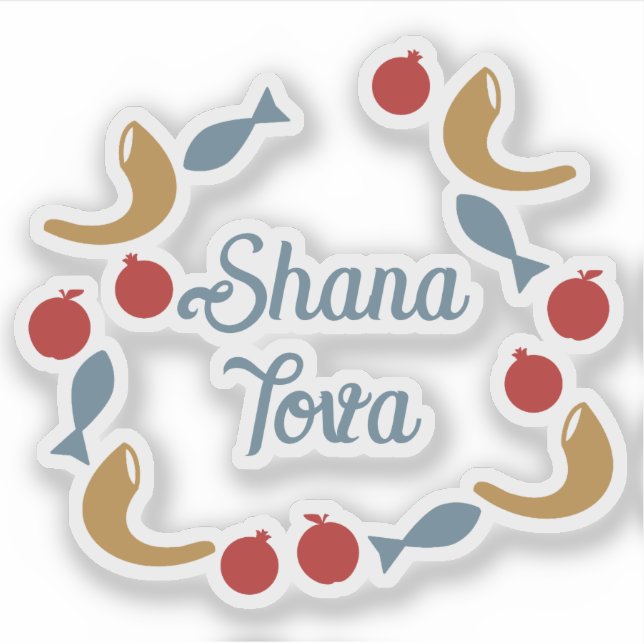 Pegatina Wreath de Shana Tova (Anverso)