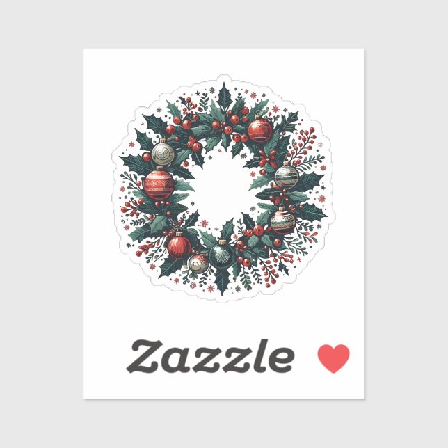 Pegatina Wreath navidades (Hoja)