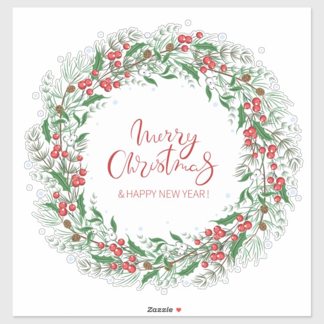 Pegatina Wreath navidades (Hoja)