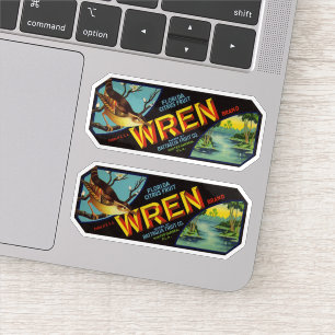 Pegatina Wren Brand Florida Citrus Fruit Label