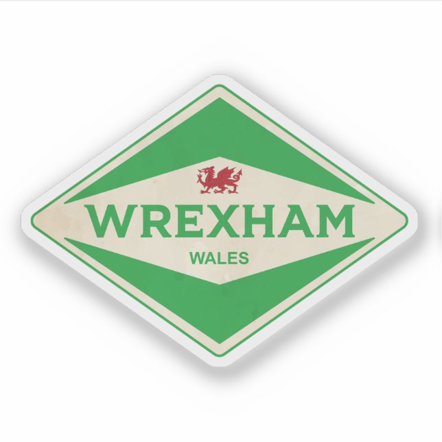 Pegatina Wrexham Wales Vintage (Anverso)