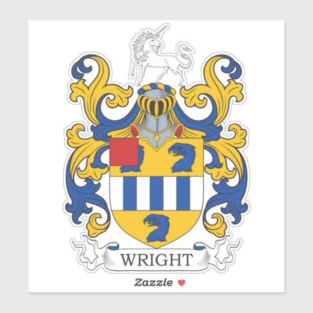 Pegatina Wright Family Crest (Hoja)