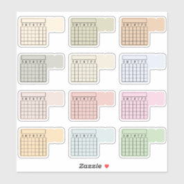 Pegatina Writable Monthly Index Tab Calendar Habit Tracker 