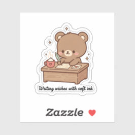 Pegatina Writing Wishes with Soft Ink | Cute Bear Writing 