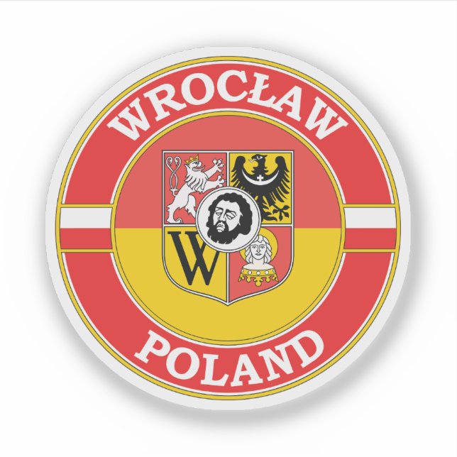Pegatina Wroclaw Poland Circle Emblem (Anverso)
