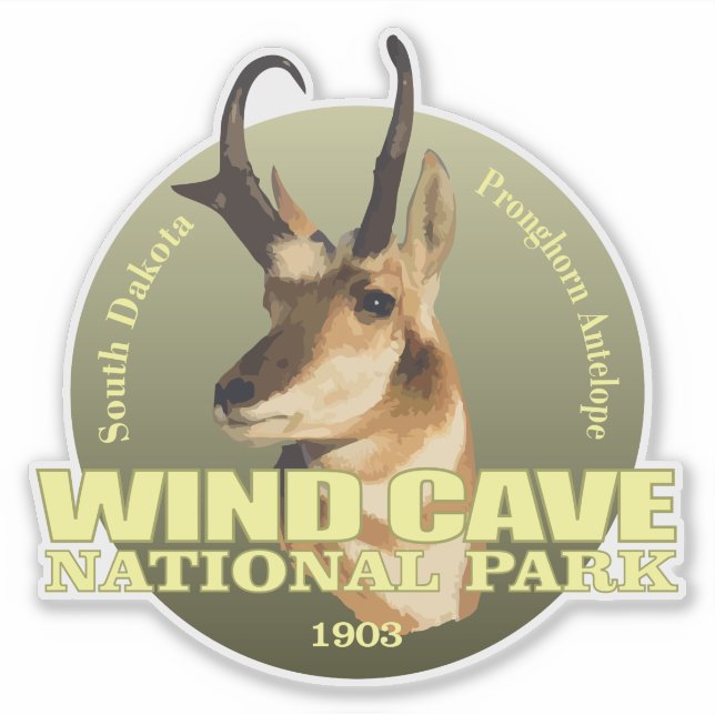 Pegatina WT Cave NP (Pronghorn) (Anverso)