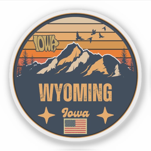 Pegatina Wyoming, Iowa (Anverso)