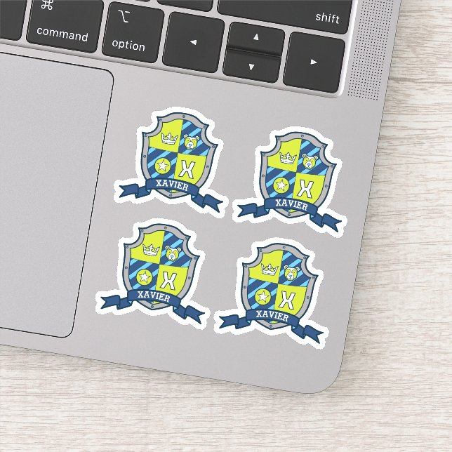 Pegatina Xavier letra inicial X escudo de usuario de nombre (Detalle)