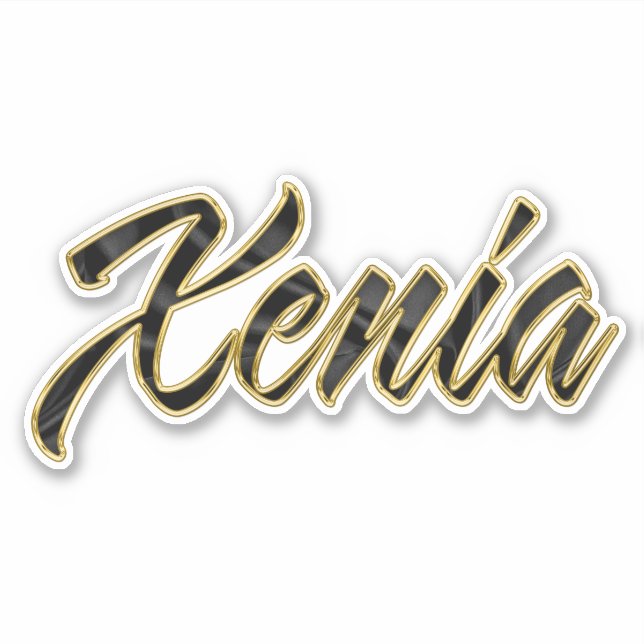 Pegatina Xenia black gold Lettering Aufkleber Sticker (Anverso)