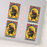 Pegatina Xmas Merry Krampus Naughty Brats Circus Poster<br><div class="desc">Este diseño de Krampus presenta Krampus a todo color con una cesta que tiene al menos un niño travieso. Este divertido diseño de Krampus es perfecto para un regalo a cualquiera en tu lista de vacaciones, desde mamá y papá, a la abuela y al abuelo, a tus hijos. A todos...</div>