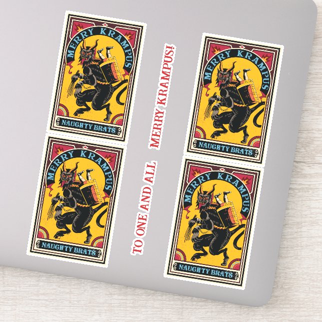 Pegatina Xmas Merry Krampus Naughty Brats Circus Poster (Detalle)