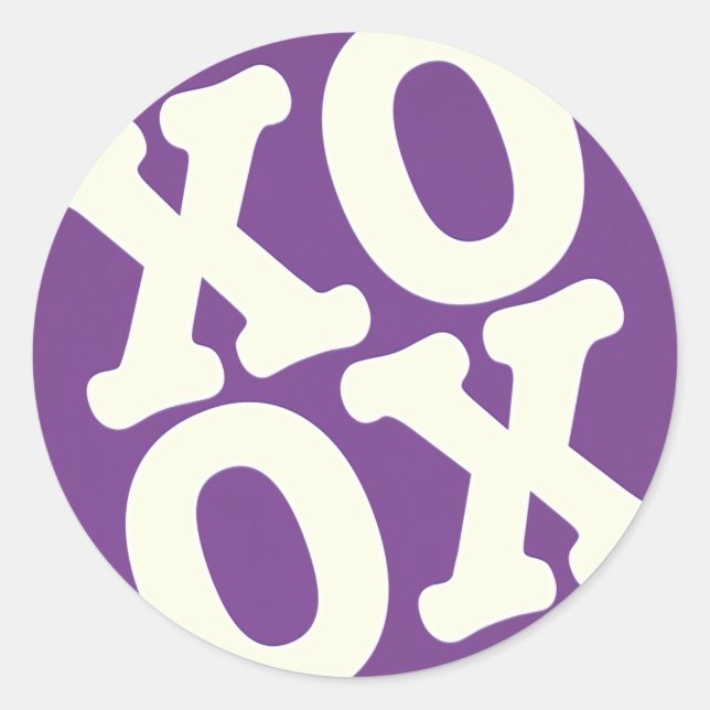 Pegatina XOXO / Sello para sobres | Morado (Anverso)