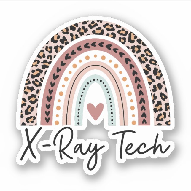 Pegatina Xray Tech, Tecnólogo Radiológico, Xray Tech Grad (Anverso)