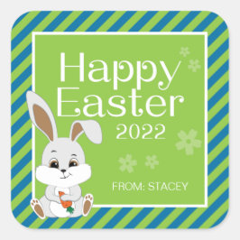 Pegatina y etiquetas de regalo de conejo de Pascua