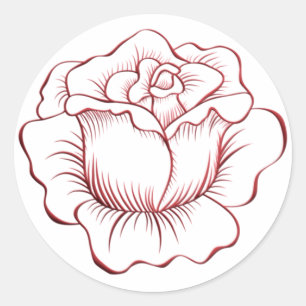 Pegatina y Sello para sobres de la Rosa Roja