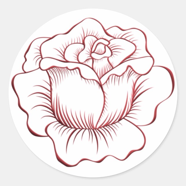 Pegatina y Sello para sobres de la Rosa Roja (Anverso)