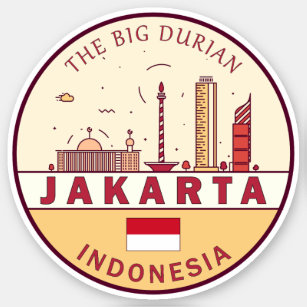 Pegatina Yakarta Indonesia City Skyline Emblem