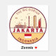 Pegatina Yakarta Indonesia City Skyline Emblem (Hoja)