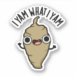 Pegatina Yam Lo Que Yam Cute Veggie Pun
