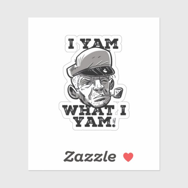 Pegatina Yam What I Yam Classic Meme Design (Hoja)