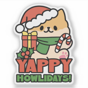 Pegatina Yappy Howlidays - Personalizado de perros Navidade