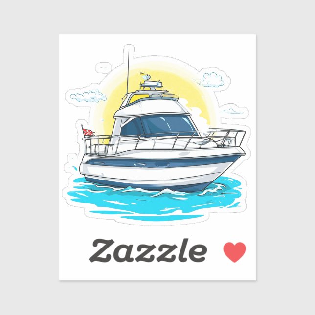 Pegatina Yate de lujo navegando bajo cielos soleados (Hoja)