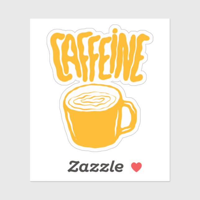 Pegatina Yellow Caffeine (Hoja)