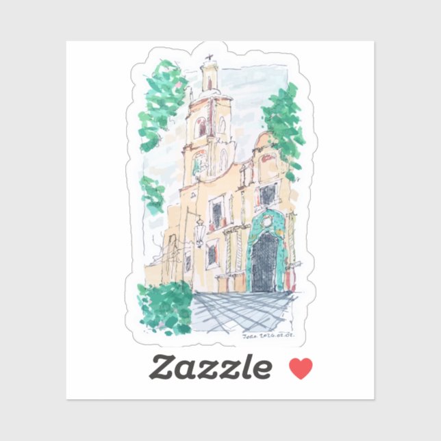 Pegatina Yellow Church (Hoja)