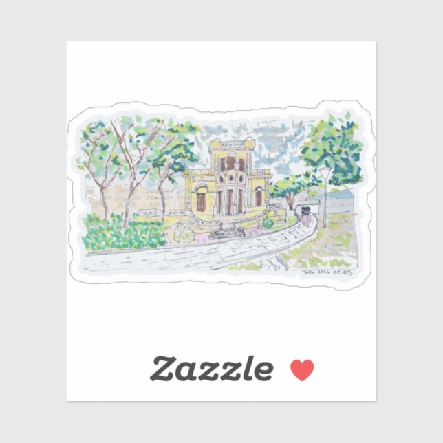 Pegatina Yellow Historic Villa (Hoja)