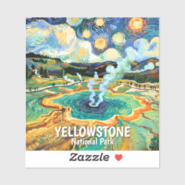Pegatina Yellowstone National Park Hot Spring Van Gogh Art