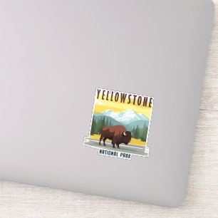 Pegatina Yellowstone: Un viaje retro