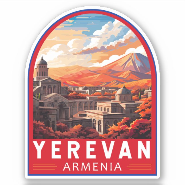 Pegatina Yerevan Armenia Viaje de arte (Anverso)