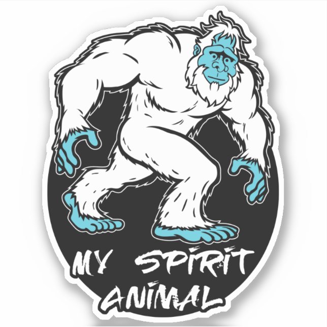 Pegatina Yeti es mi animal espiritual (Anverso)