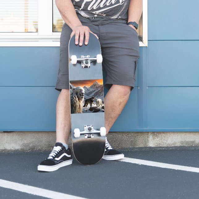 Pegatina Yeti y el leopardo de las nieves (Patinador)