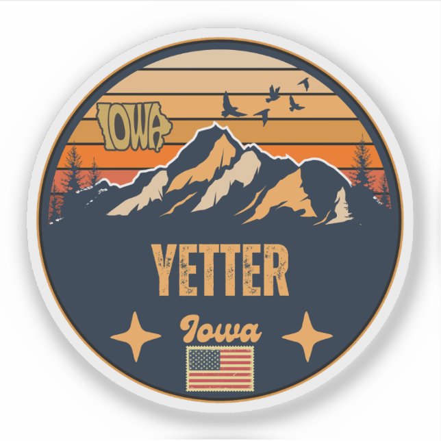 Pegatina Yetter, Iowa (Anverso)