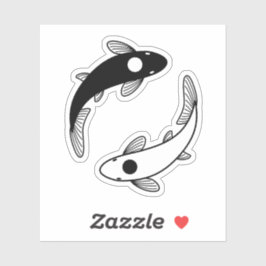 Pegatina Yin Yang Koi Fish