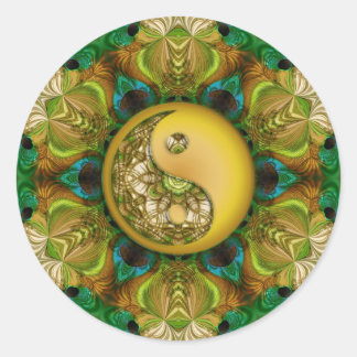 Pegatina Yin Yang Mandala Amarillo