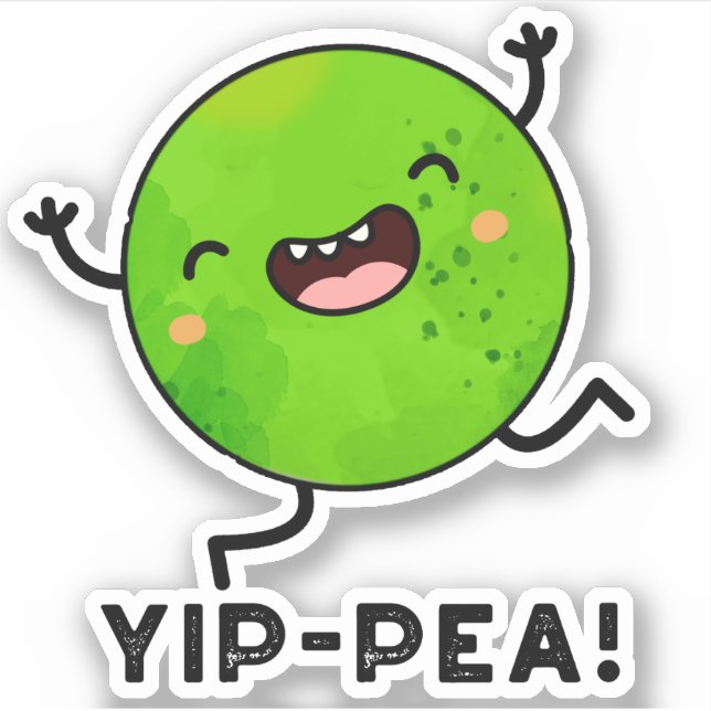 Pegatina Yip-pea Happy Pea Pun (Anverso)