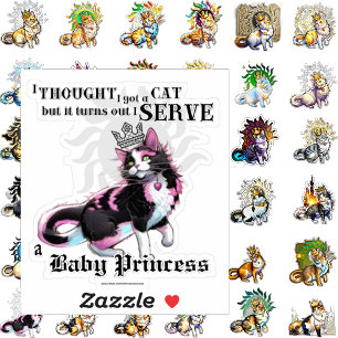 Pegatina Yo sirvo a una princesa bebé