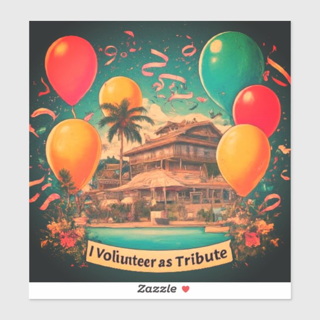 Pegatina Yo voluntariamente como tributo (Hoja)