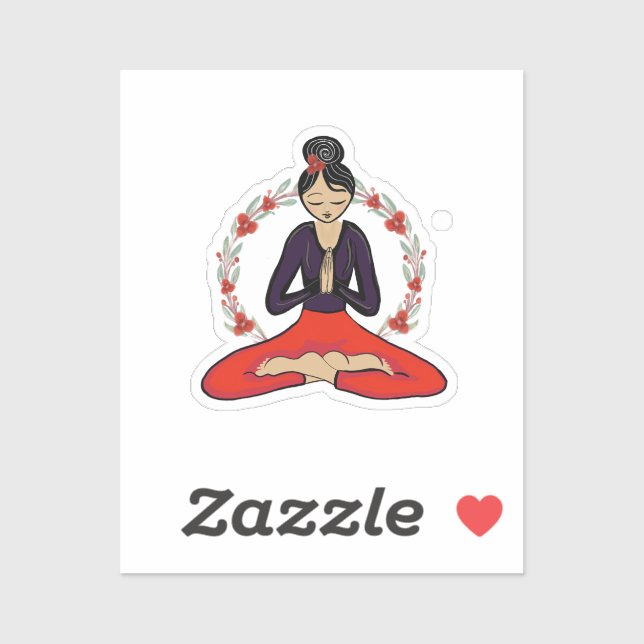 Pegatina Yoga Girl Vinyl Sticker (Hoja)