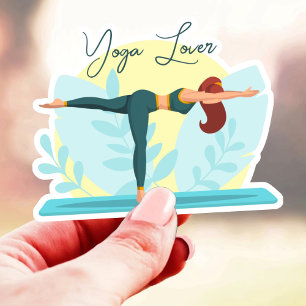 Pegatina Yoga Lover - Diseño de Personalizable Guerrero