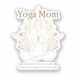 Pegatina Yoga Mamá Respirando a Través de la Maternidad
