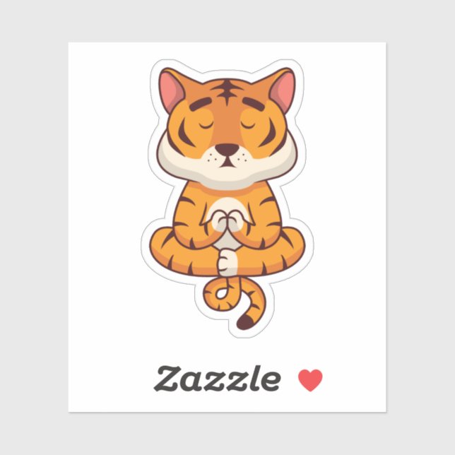 PEGATINA YOGA NAMASTE CUTE LION (Hoja)