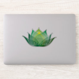 Pegatina Yoga Único Elegante De Flor Amarillo Verde Lotus