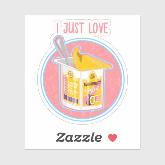 Pegatina Yogur de la fruta de la pasión (Hoja)