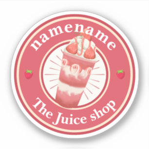 Pegatina Yogur frío Smoothies fruta Juice shop logo
