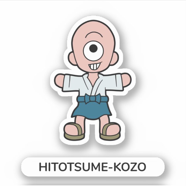 Pegatina Yokai Hitotsume-kozo, Personalizado japonés de un  (Anverso)