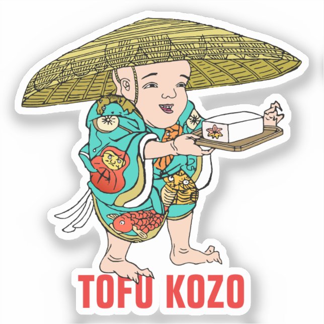 Pegatina Yokai Series: Tofu Kozo (Anverso)